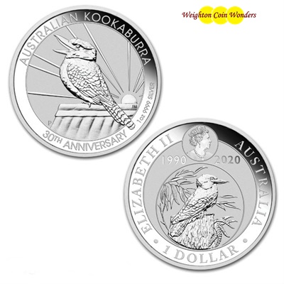 2020 1oz Silver Kookaburra - 30th Anniversary - Click Image to Close